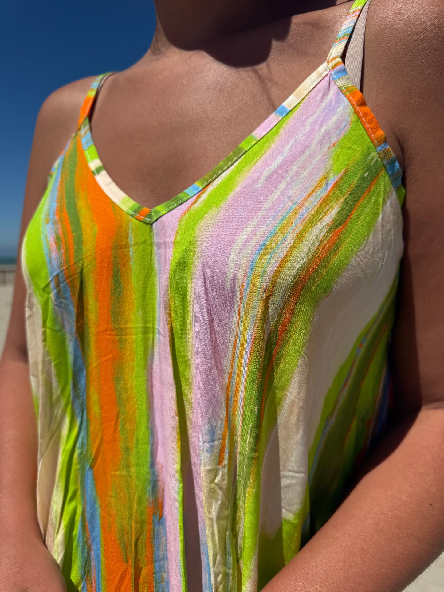 Ibiza sunset dress green