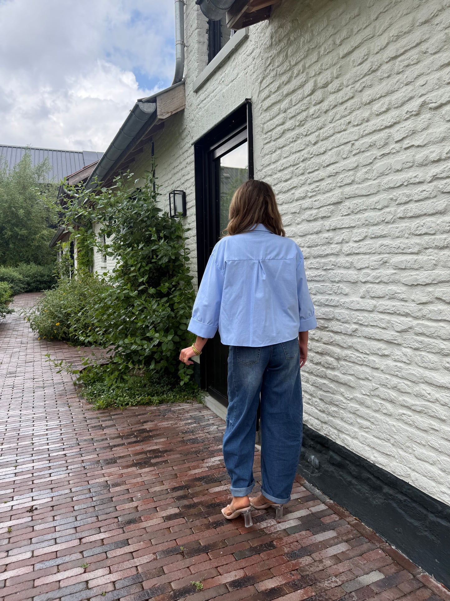 Must-have oversized blouse in lichtblauw