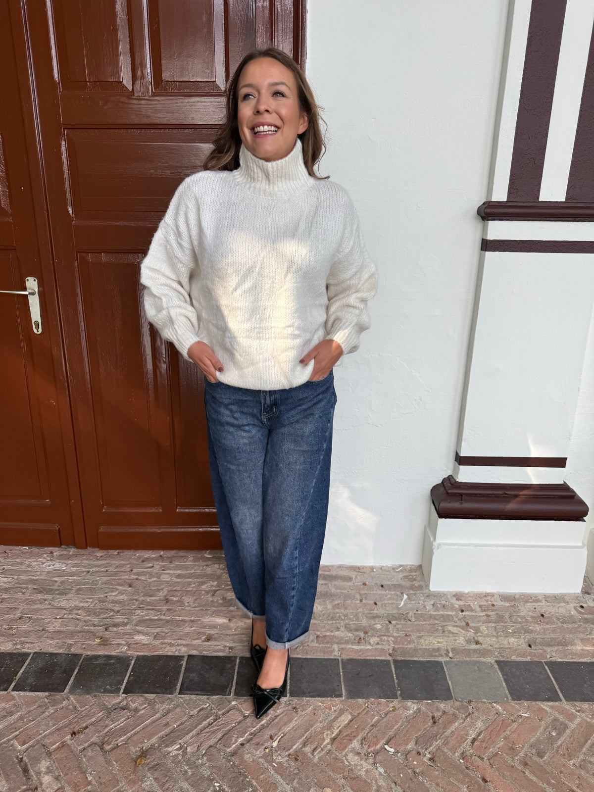 Donkerblauwe balloon jeans