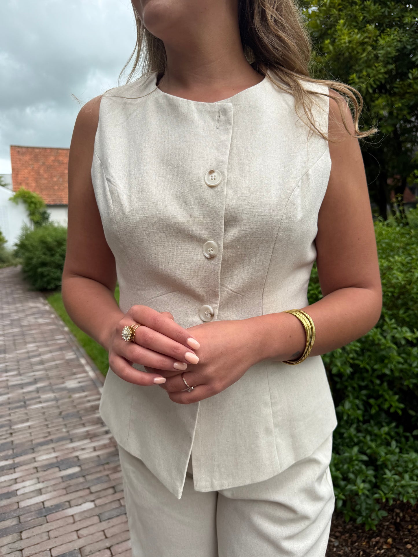 Linnenlook tweedelige set