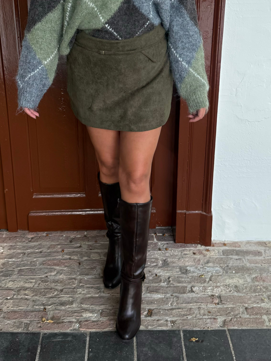 Suede Khaki rokje