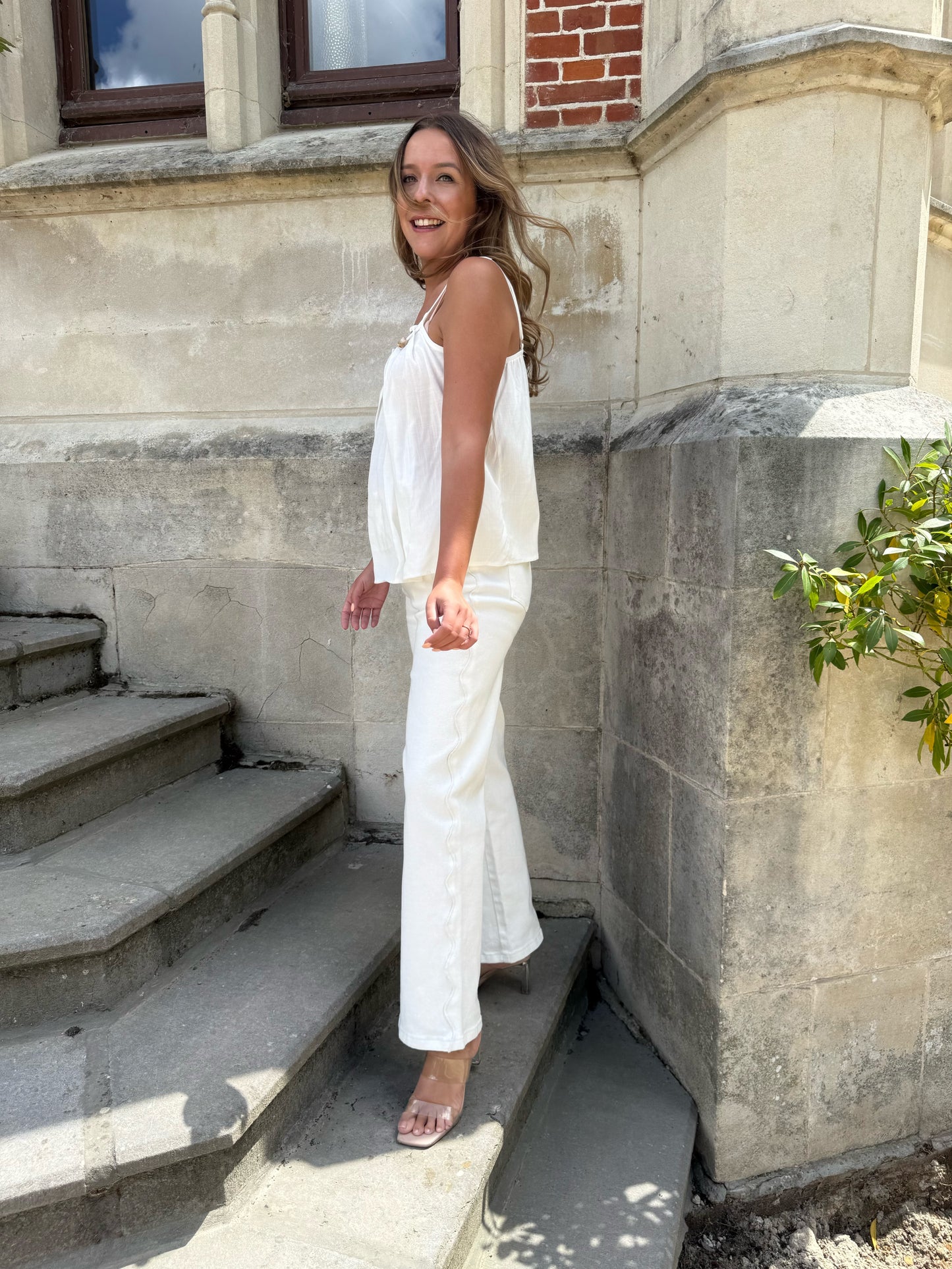 Witte jeans broek