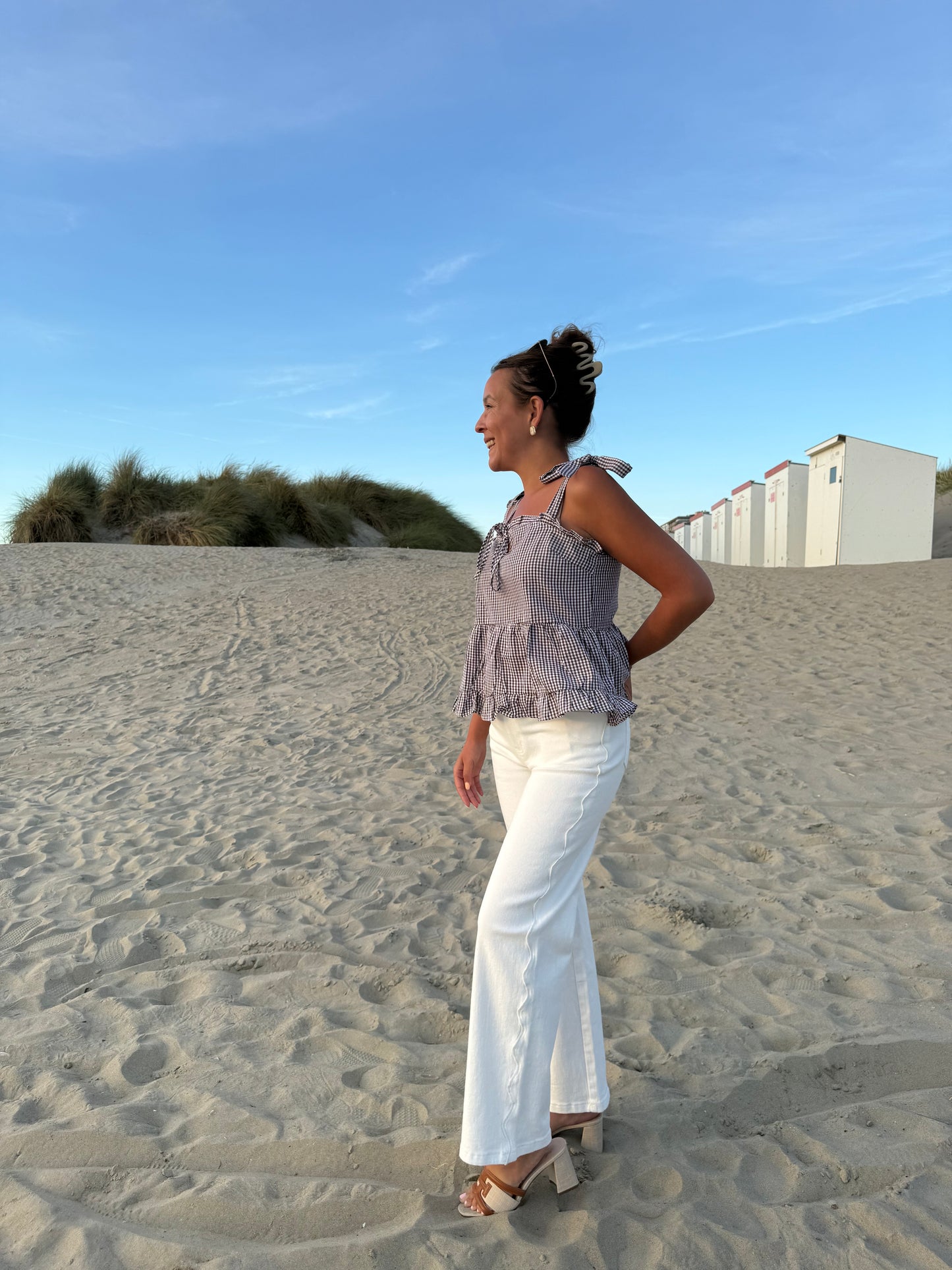 Brown peplum top