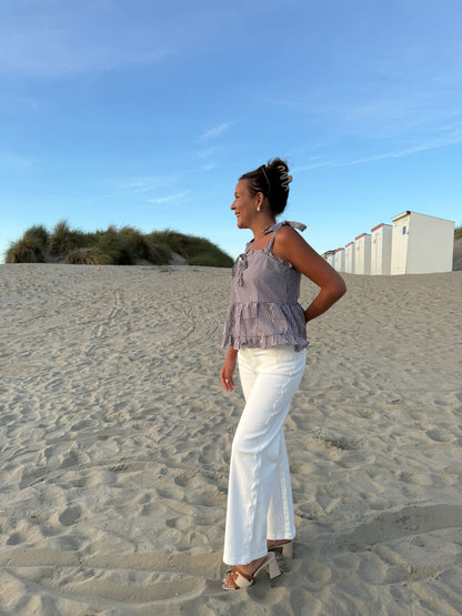Brown peplum top