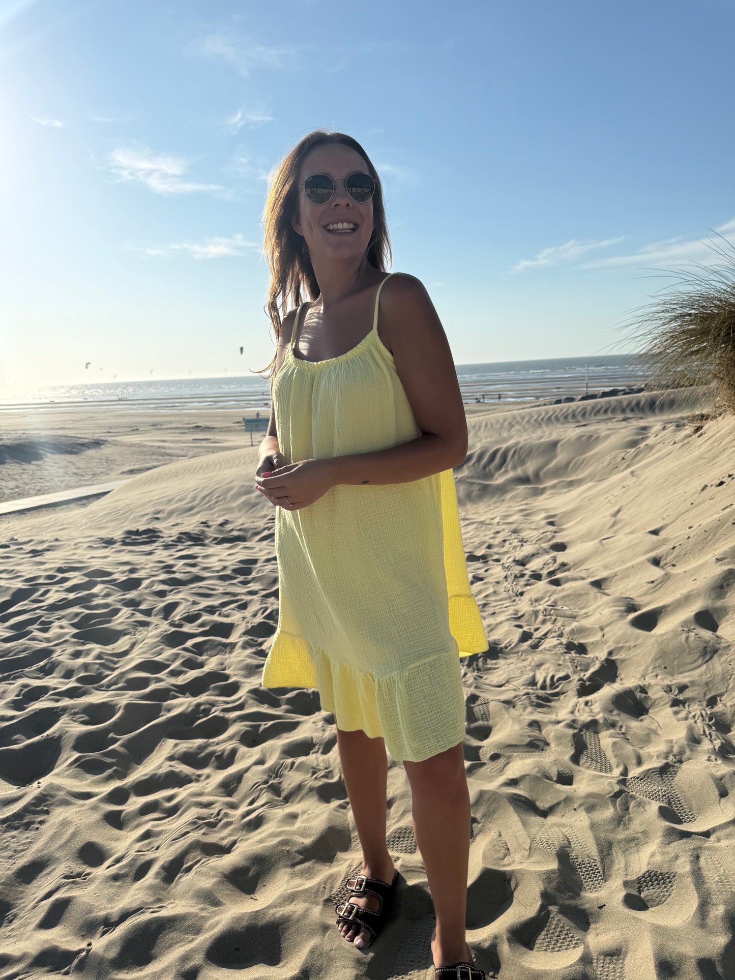 Riviera dress tetra geel