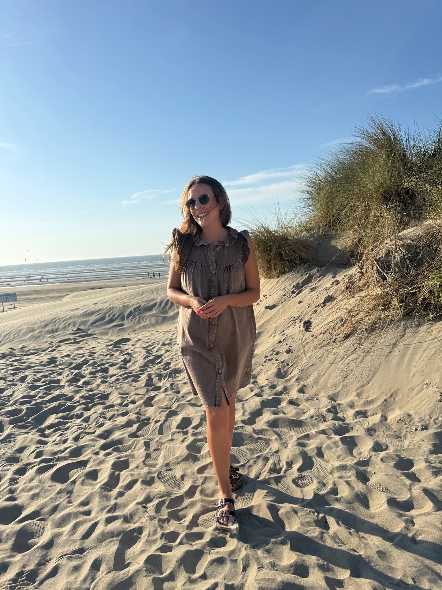 Espresso jeans dress chocoladebruin