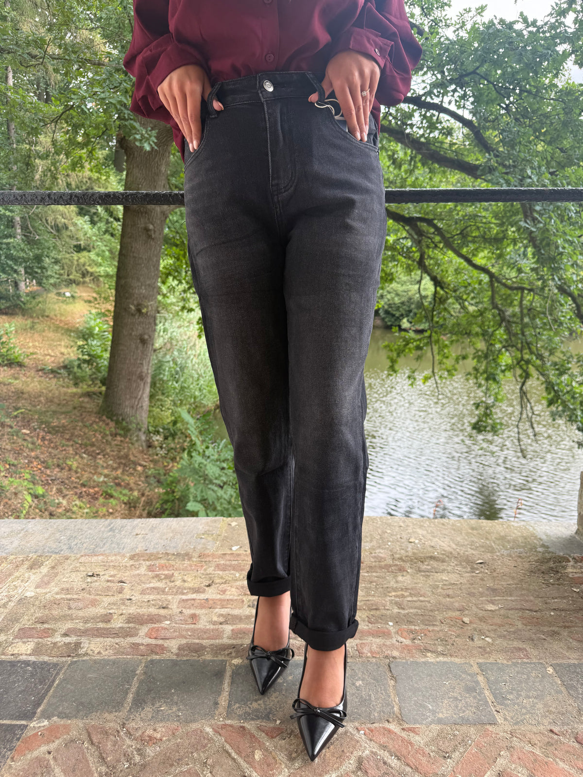 Mom jeans zwart
