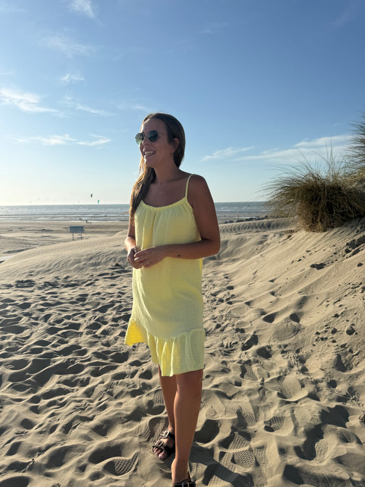 Riviera dress tetra geel