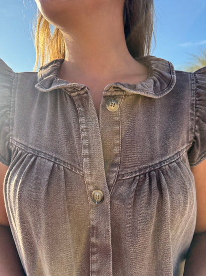 Espresso jeans dress chocoladebruin