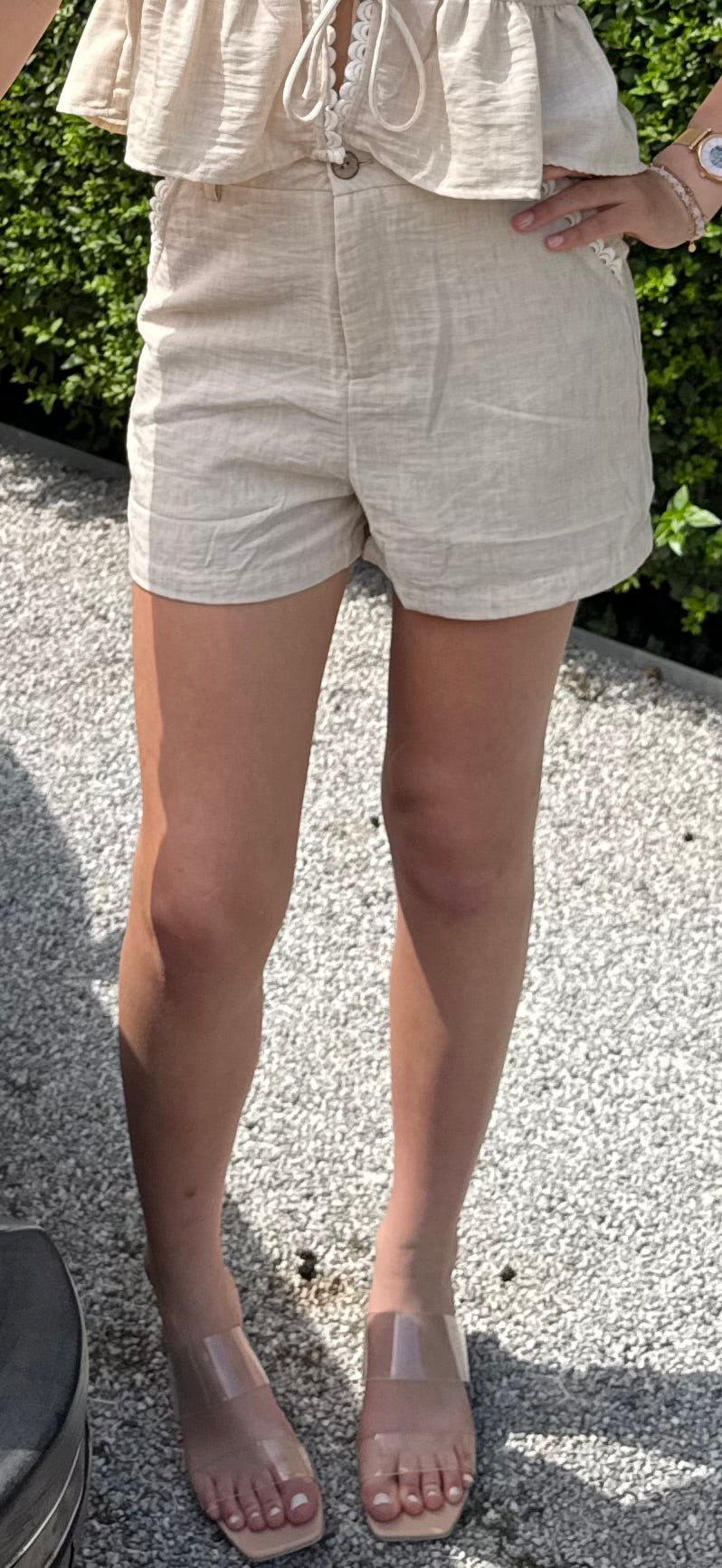 Beige zomershort