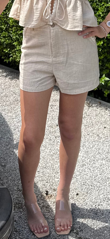 Beige zomershort