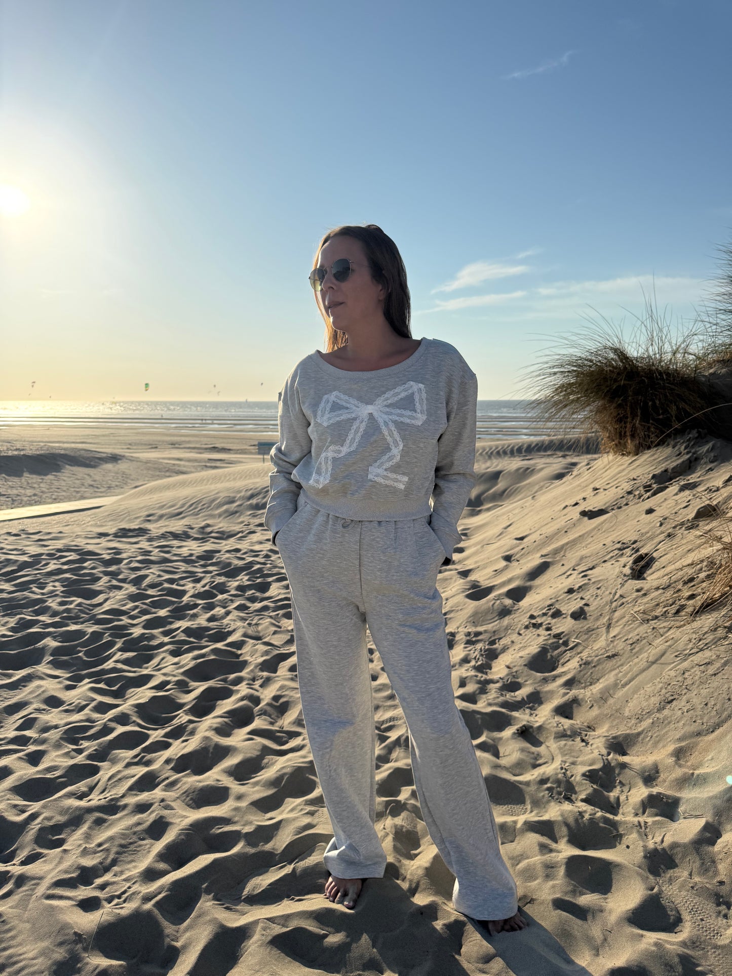 Grijze broek (sweaterstof)