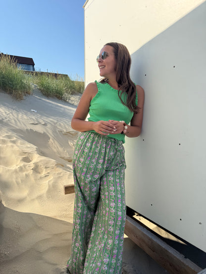 Green ribbed top