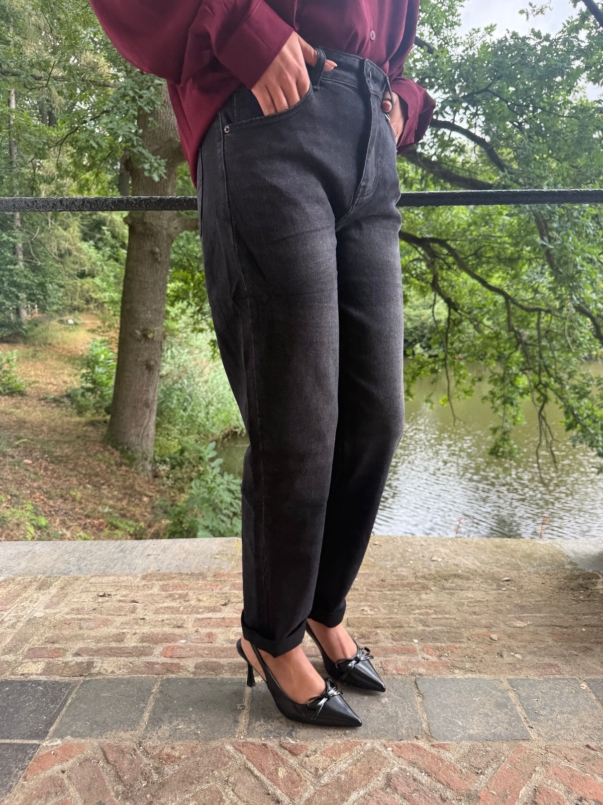 Mom jeans zwart