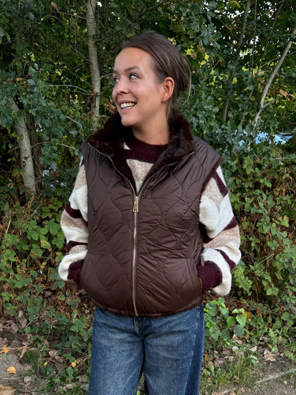 Bodywarmer chocolade (tweezijdig)