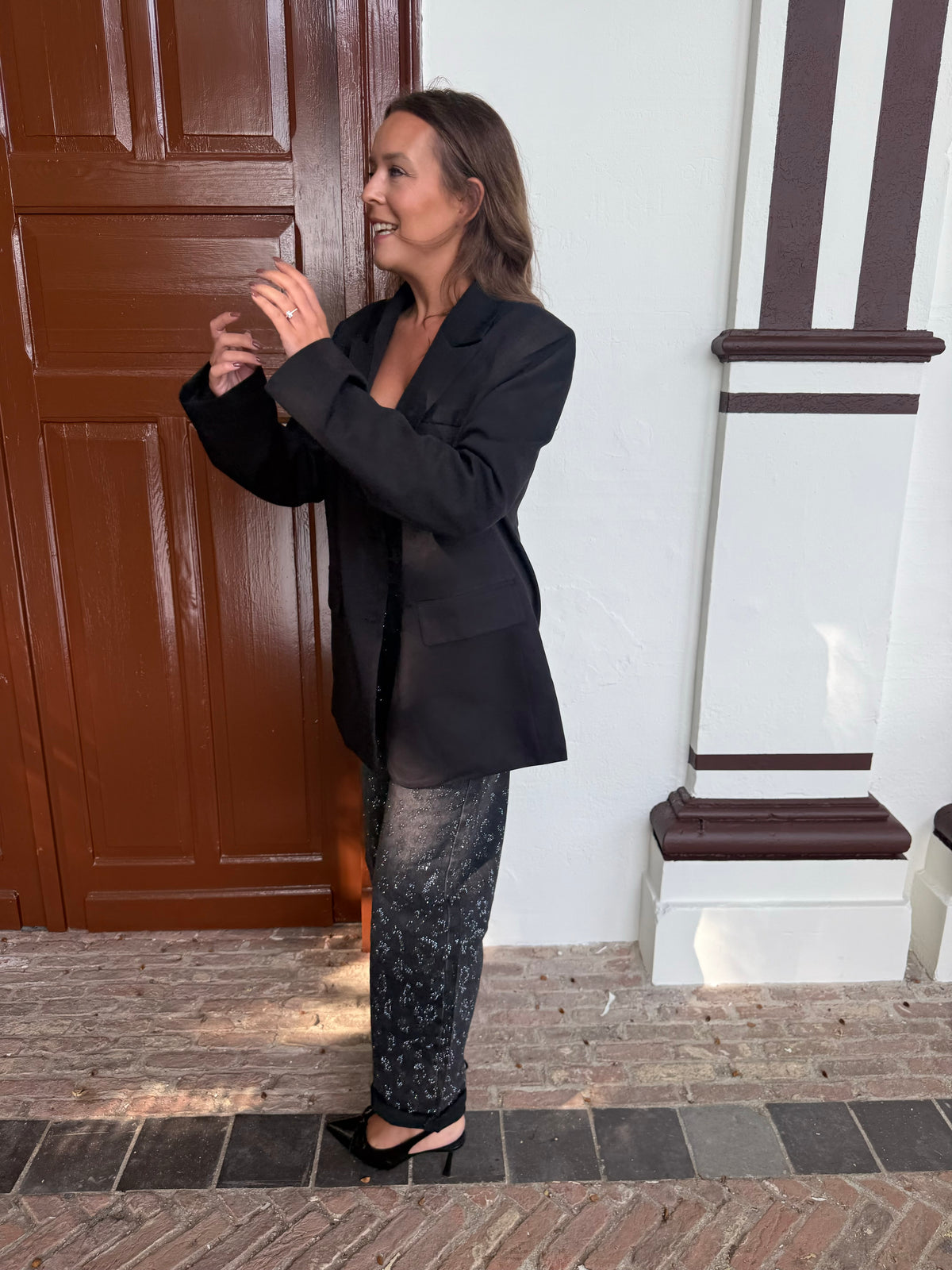 Zwarte blazer met knopen