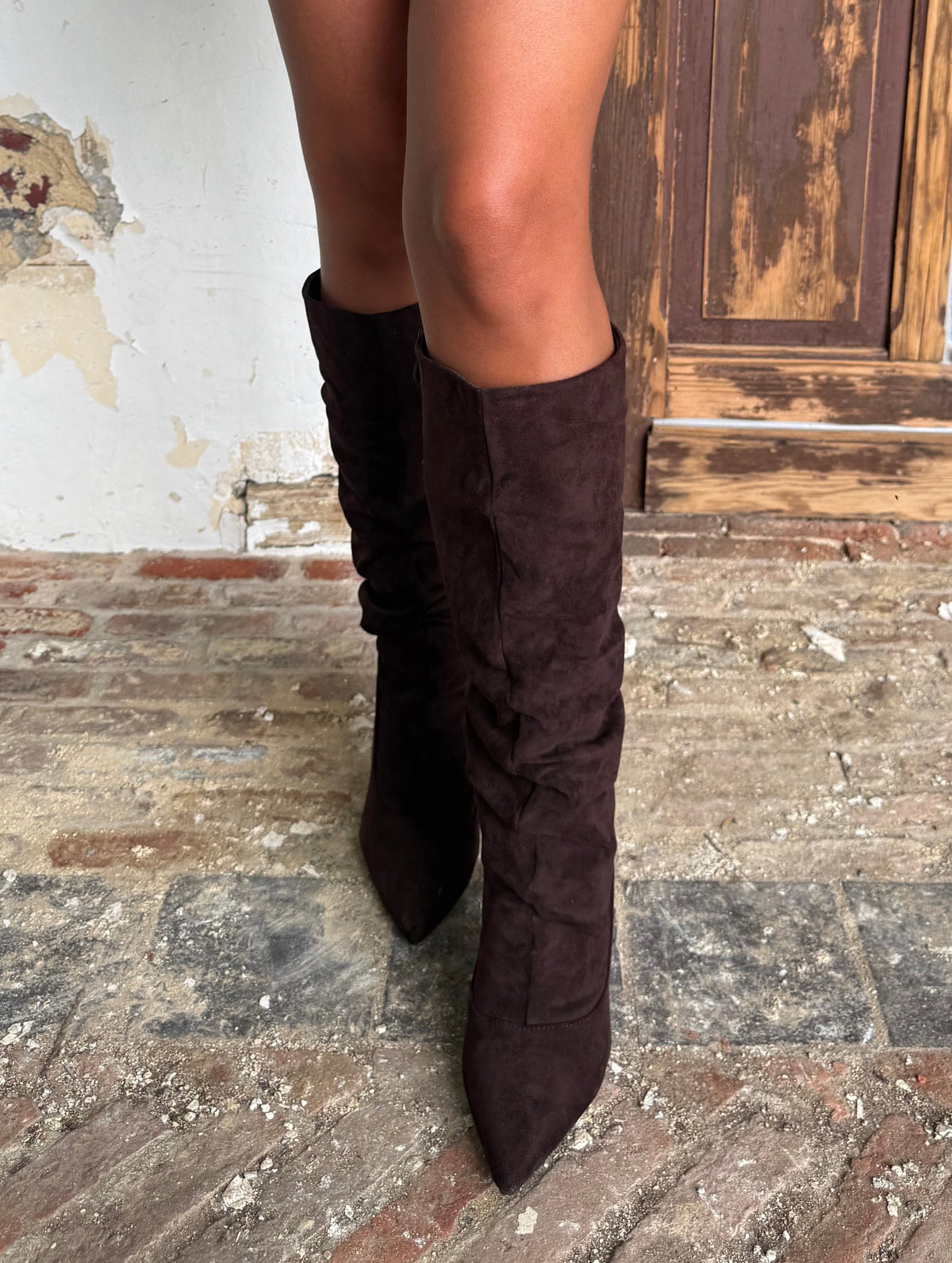 Suede choco lange botten