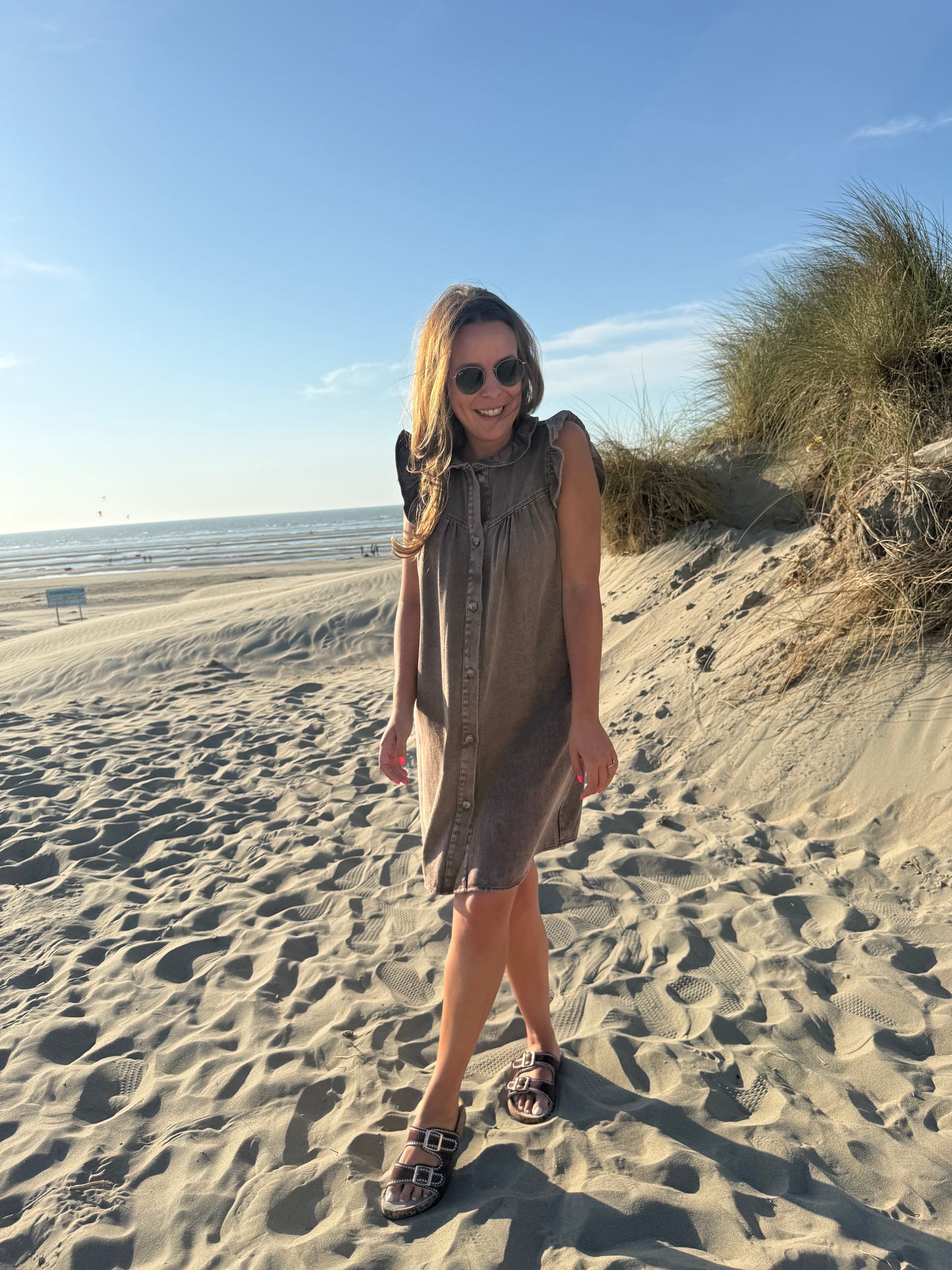 Espresso jeans dress chocoladebruin