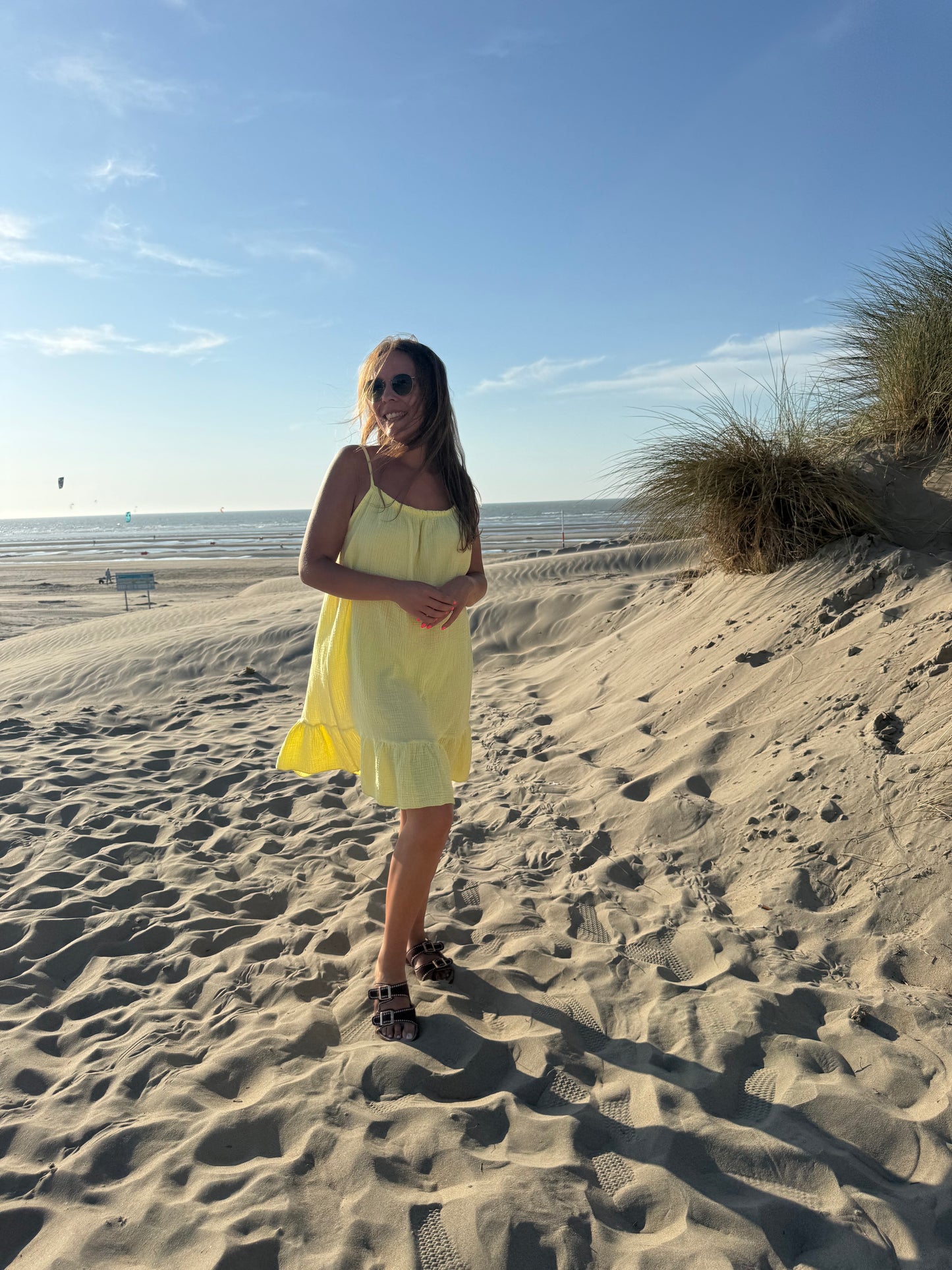 Riviera dress tetra geel