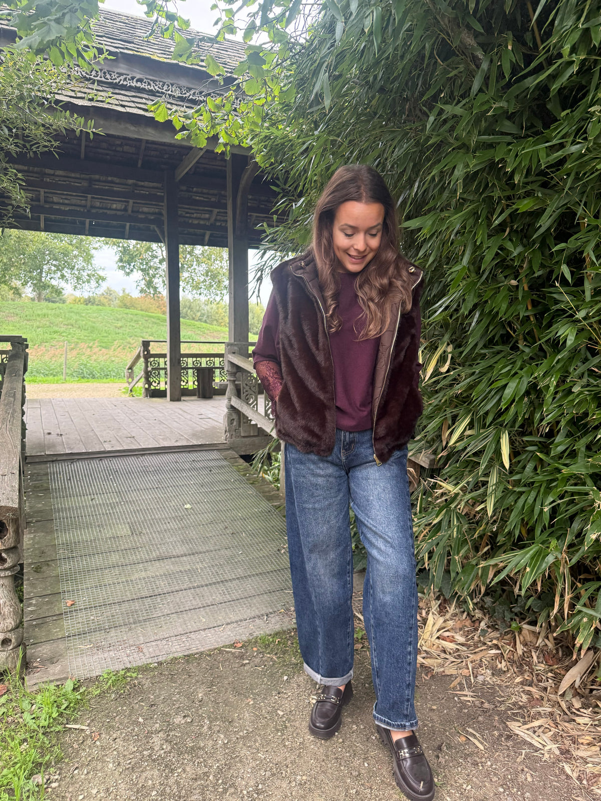 Bodywarmer chocolade (tweezijdig)