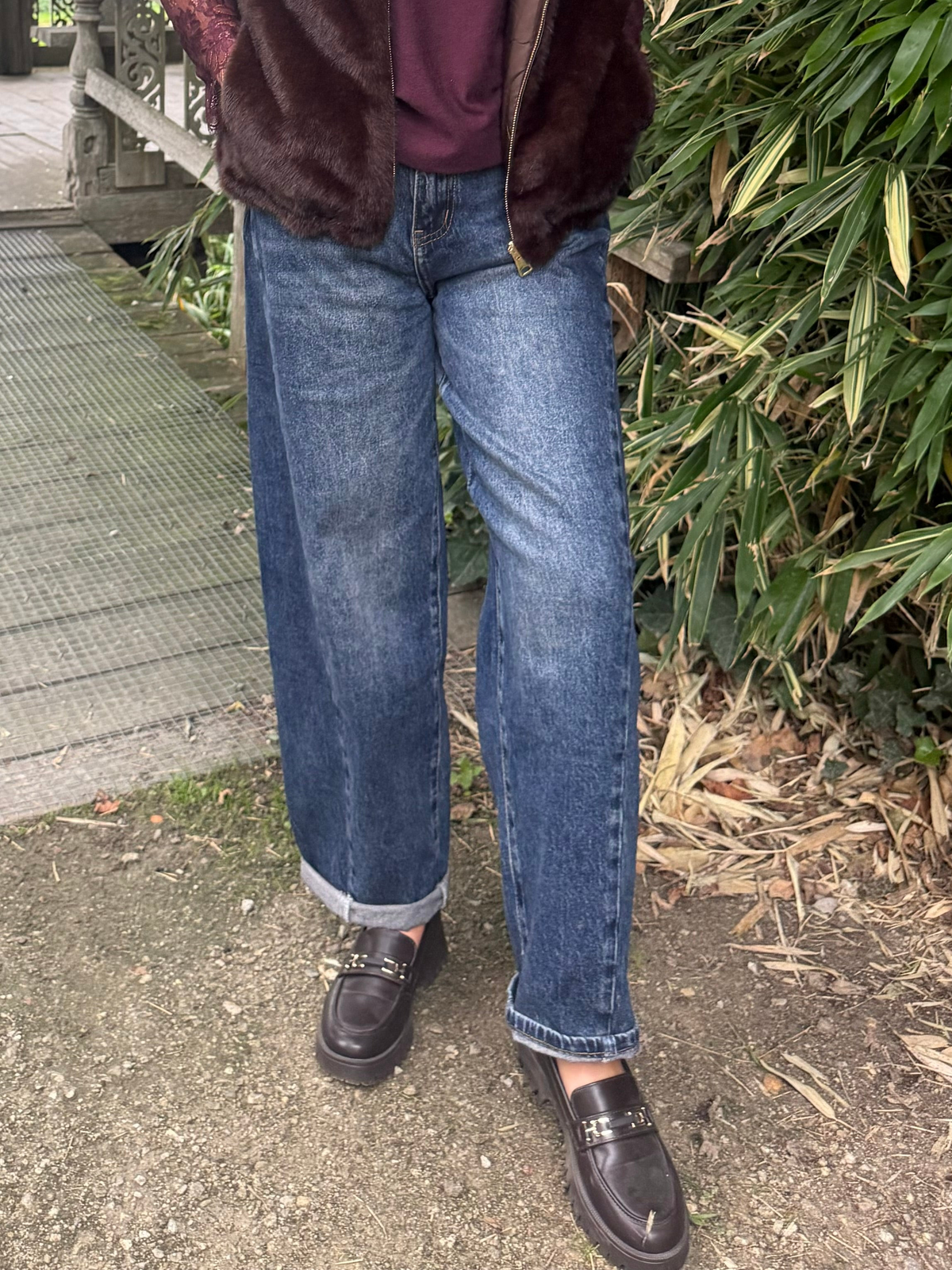 Donkerblauwe balloon jeans