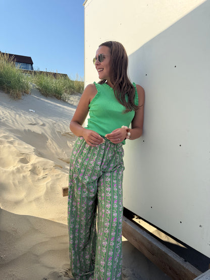 Green ribbed top
