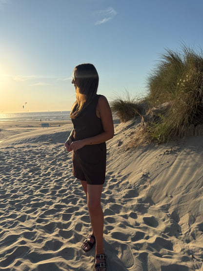 Jumpsuit chocolade bruin