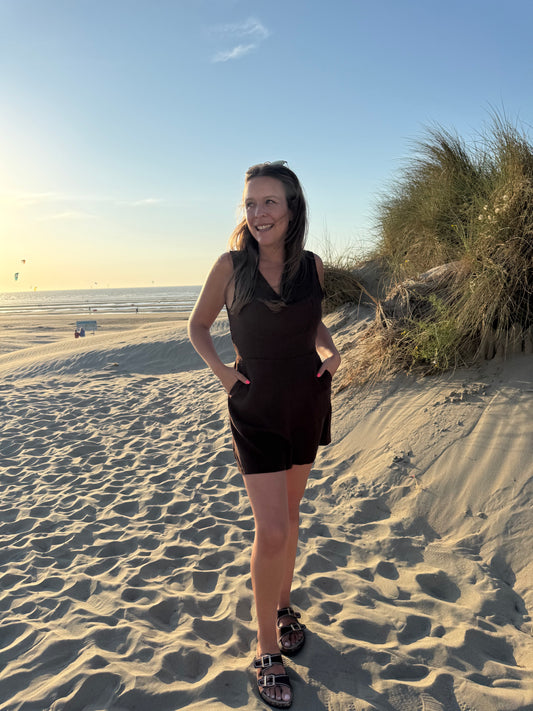Jumpsuit chocolade bruin