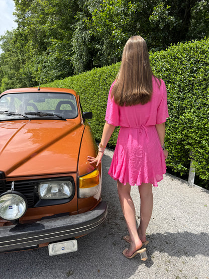 Ruffle dress roze