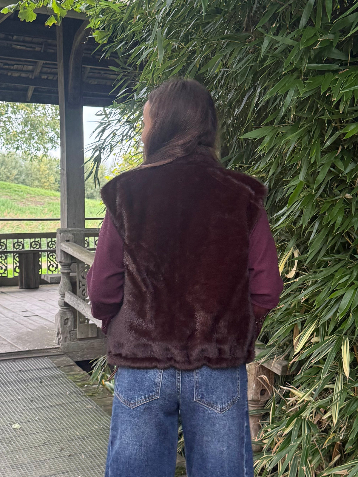 Bodywarmer chocolade (tweezijdig)