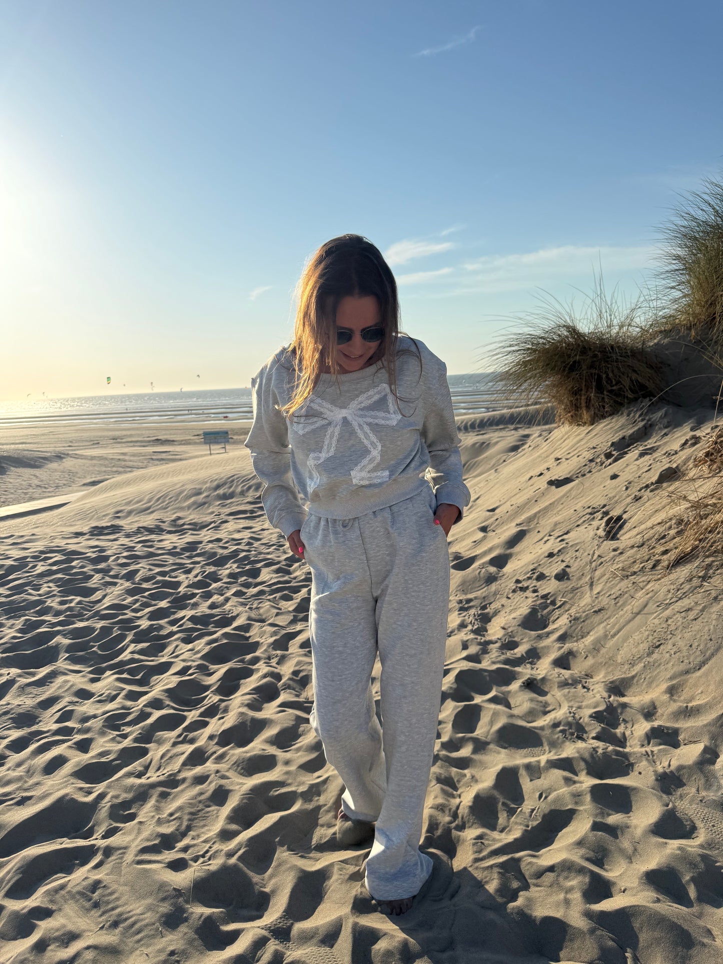 Grijze broek (sweaterstof)
