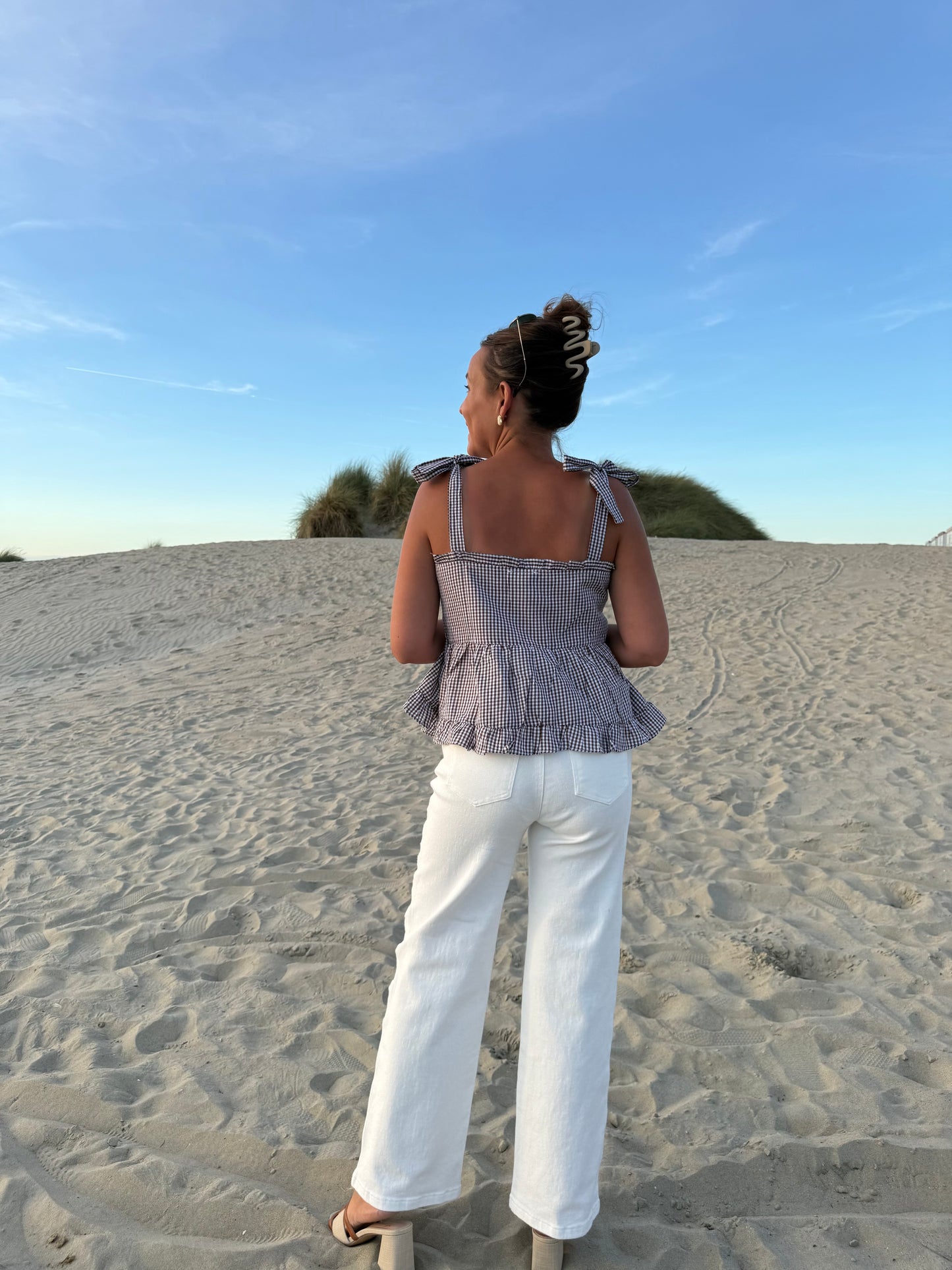 Brown peplum top
