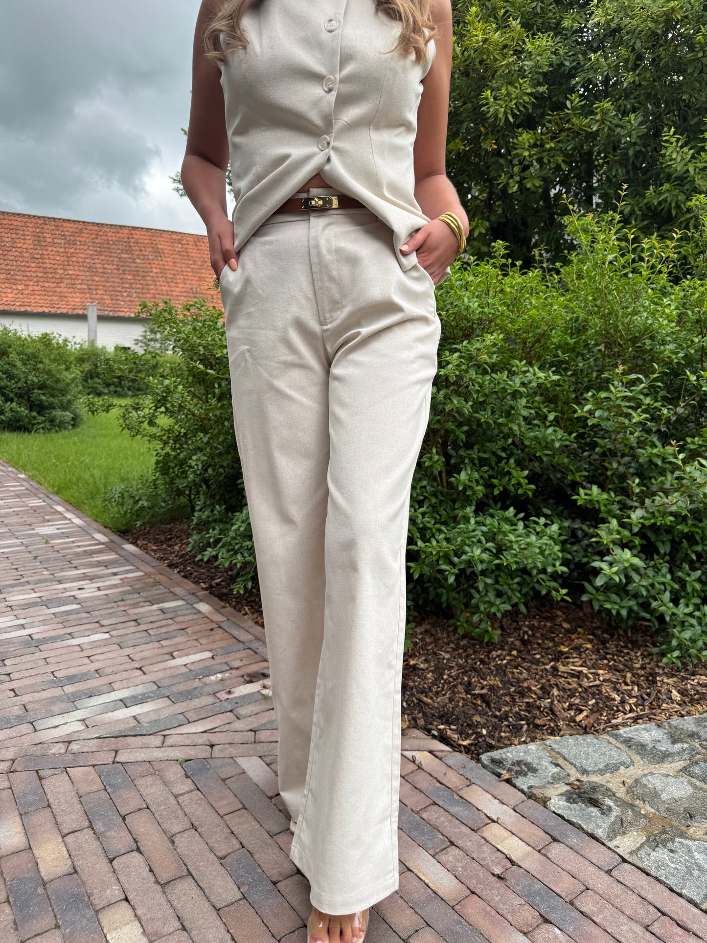 Linnenlook tweedelige set