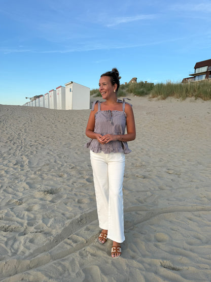 Brown peplum top