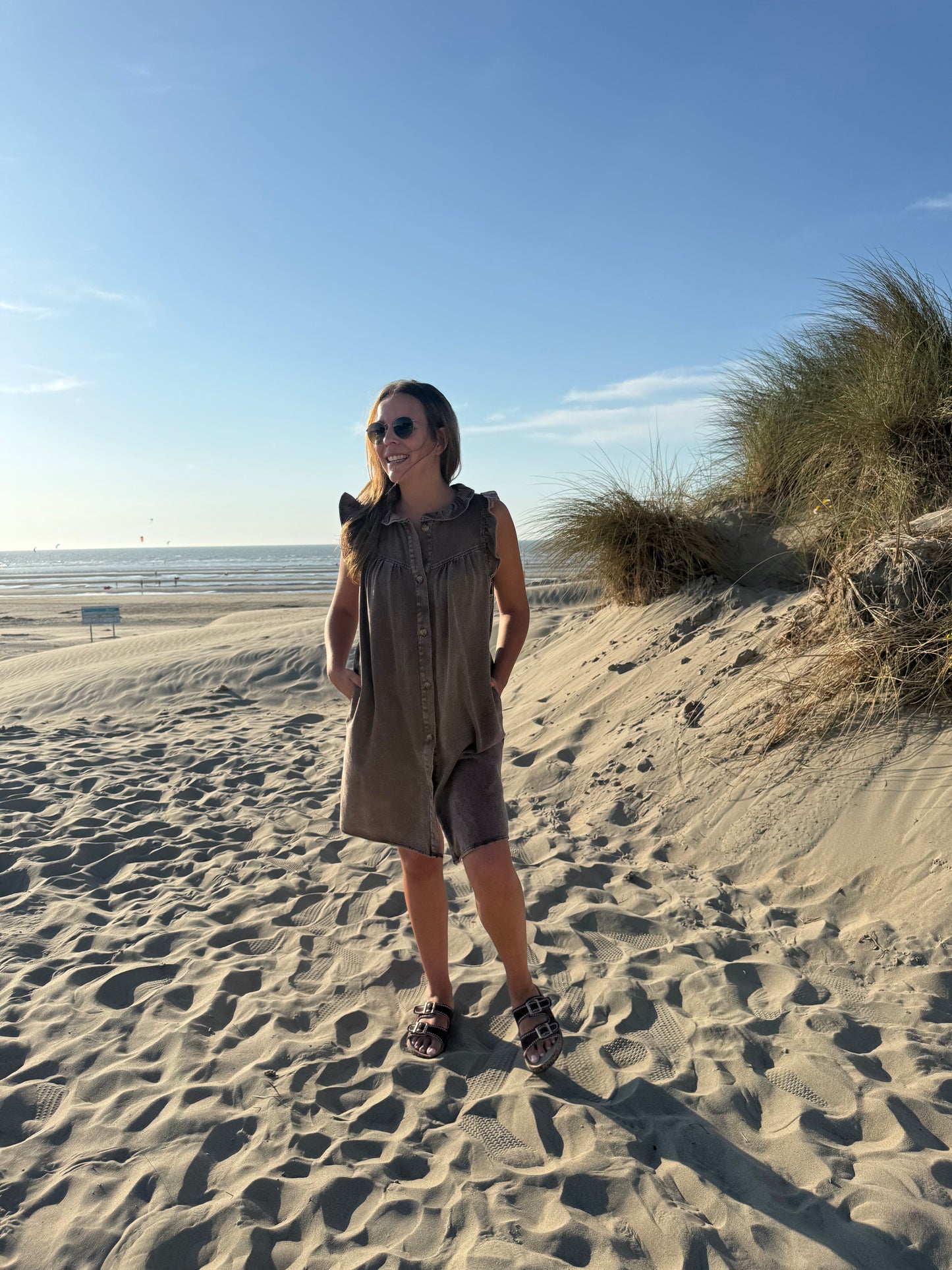 Espresso jeans dress chocoladebruin