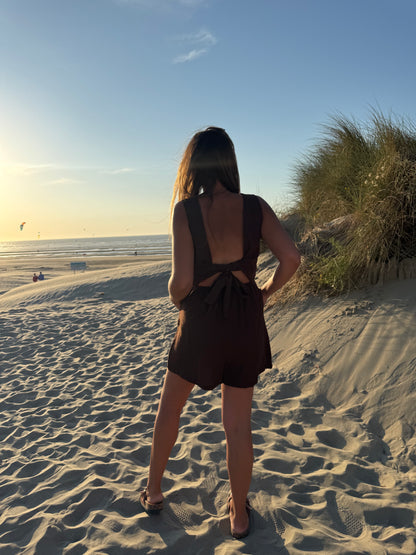 Jumpsuit chocolade bruin