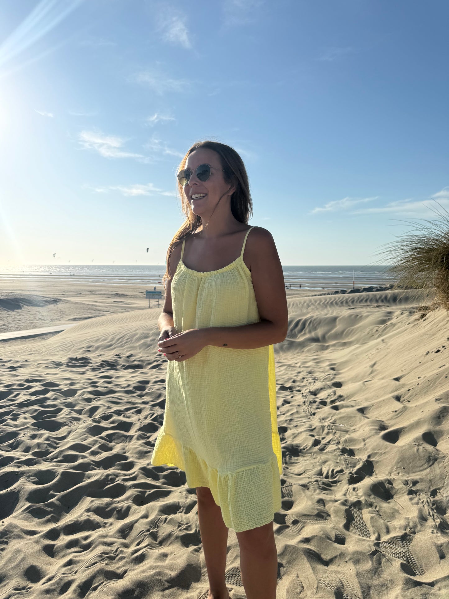 Riviera dress tetra geel