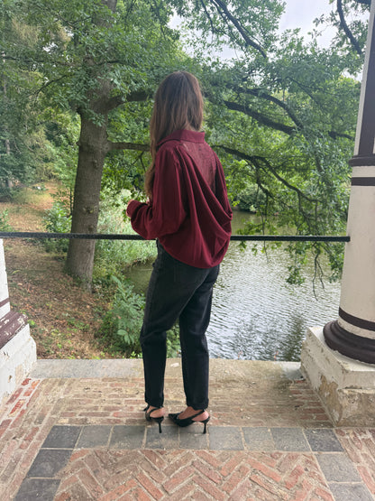 Wine blouse met kanten rug