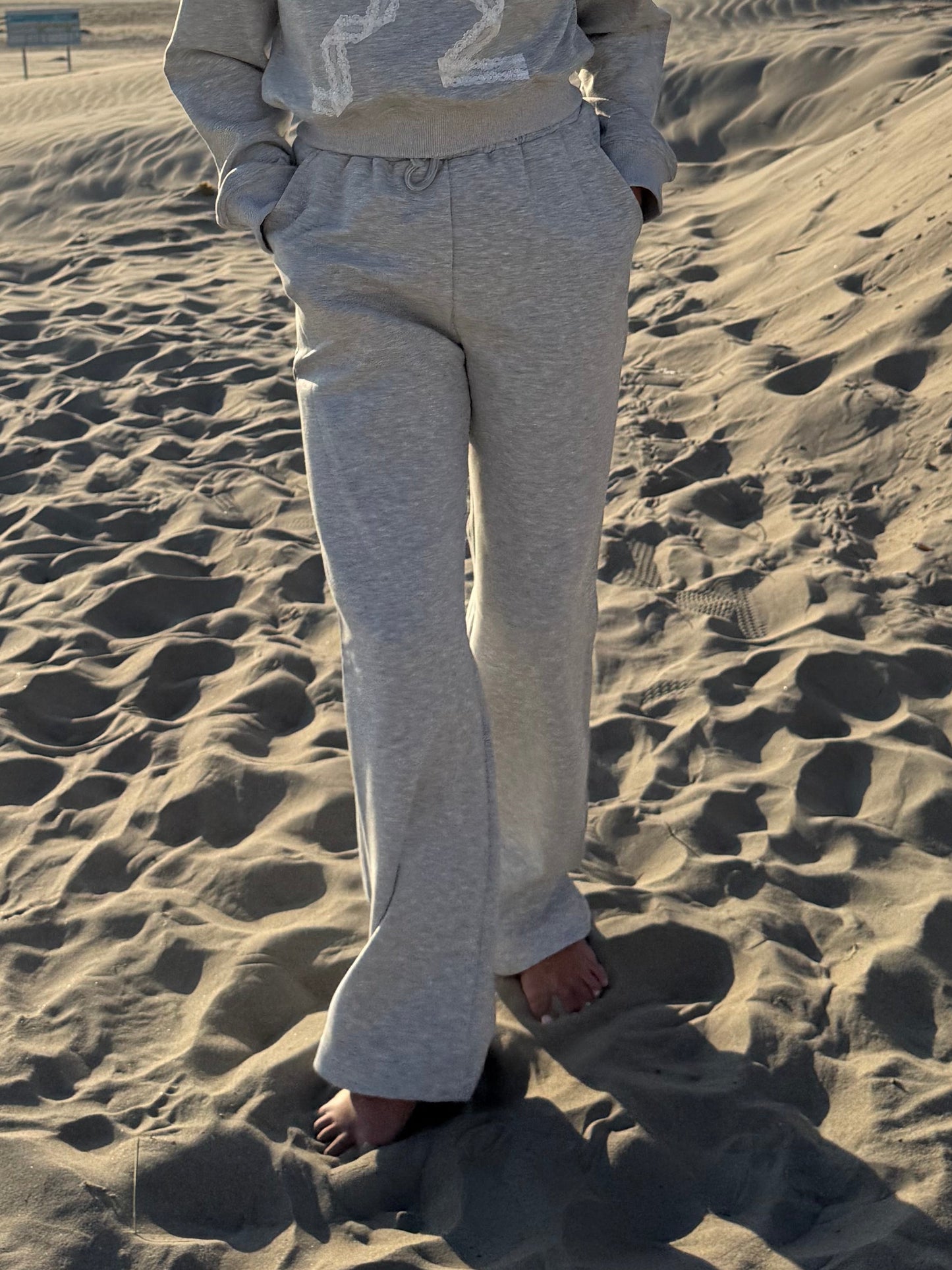 Grijze broek (sweaterstof)