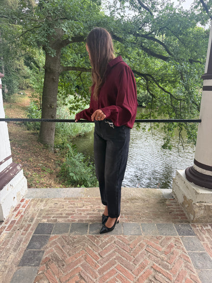 Wine blouse met kanten rug