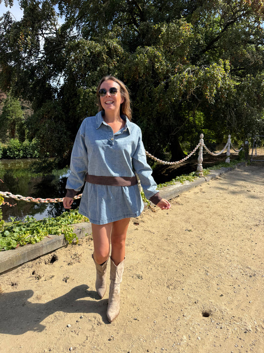 Brooklyn Denim set rokje + blouse