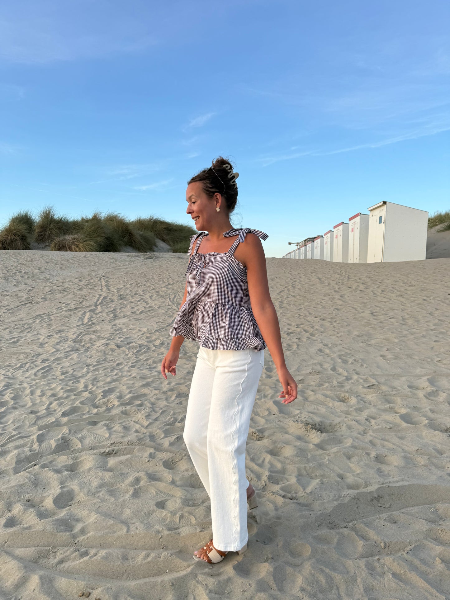 Brown peplum top