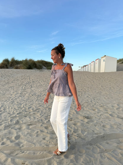 Brown peplum top