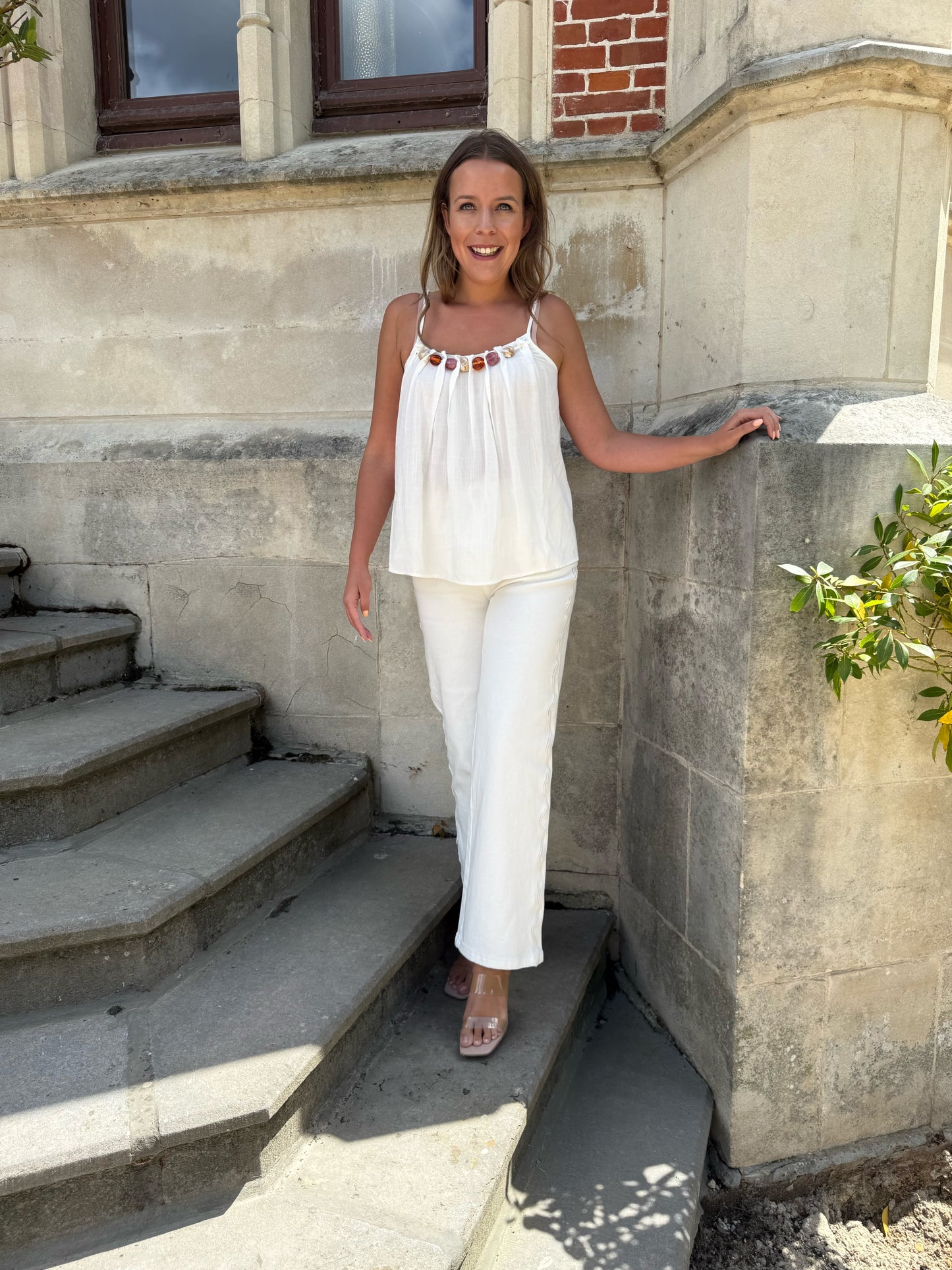Witte jeans broek