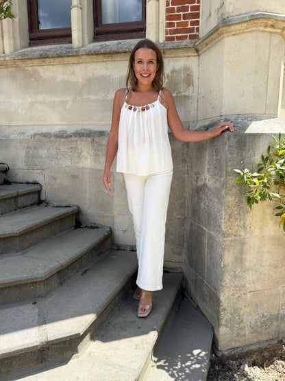 Witte jeans broek