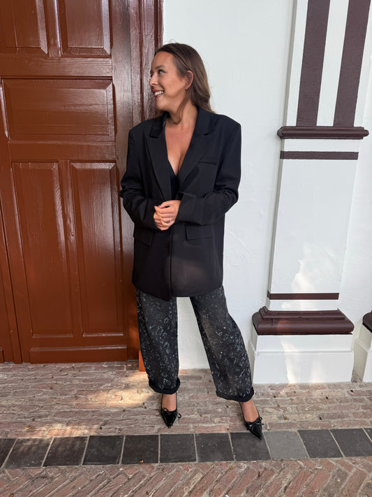 Zwarte blazer met knopen