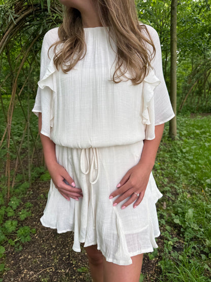 Ivory ruffle dress