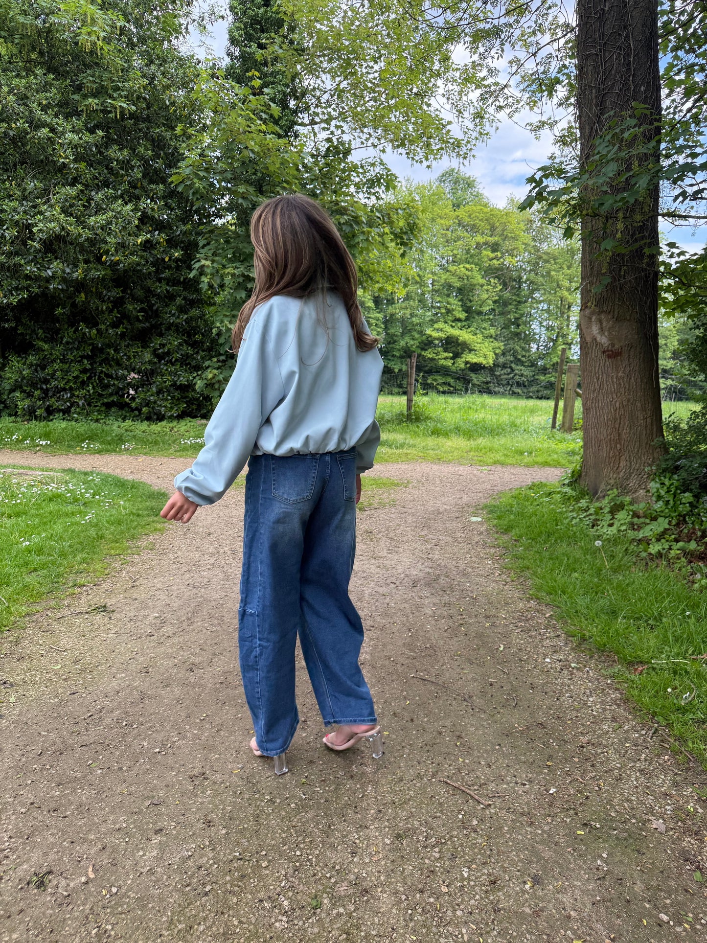 Blauwe bomber jacket