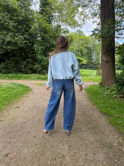 Blauwe bomber jacket