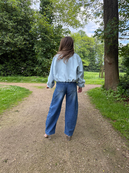 Blauwe bomber jacket